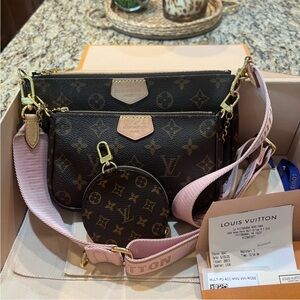 Louis Vuitton Crossbody Bag in Brown and Pink